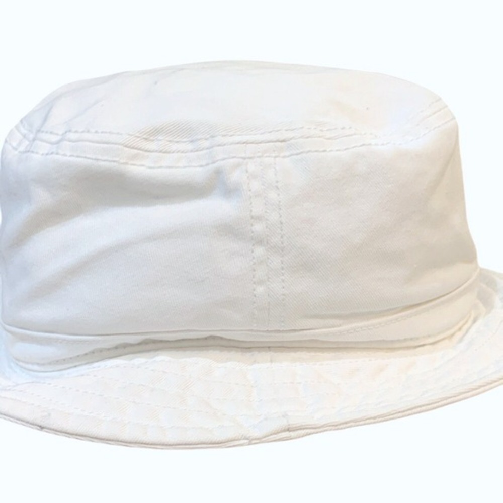 Adidas Bucket Hat White embroidered trefoil Logo Cotton Blend OSFA unisex - Picture 2 of 3